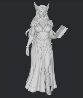 Nordycka bogini Freya z księgą – miniatura 3D