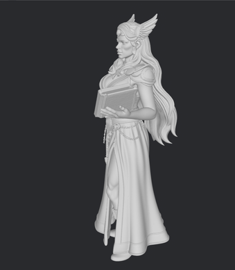 Nordycka bogini Freya z księgą – miniatura 3D