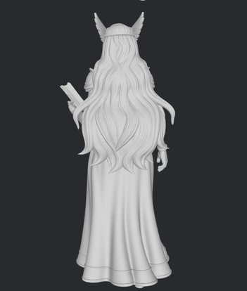 Nordycka bogini Freya z księgą – miniatura 3D