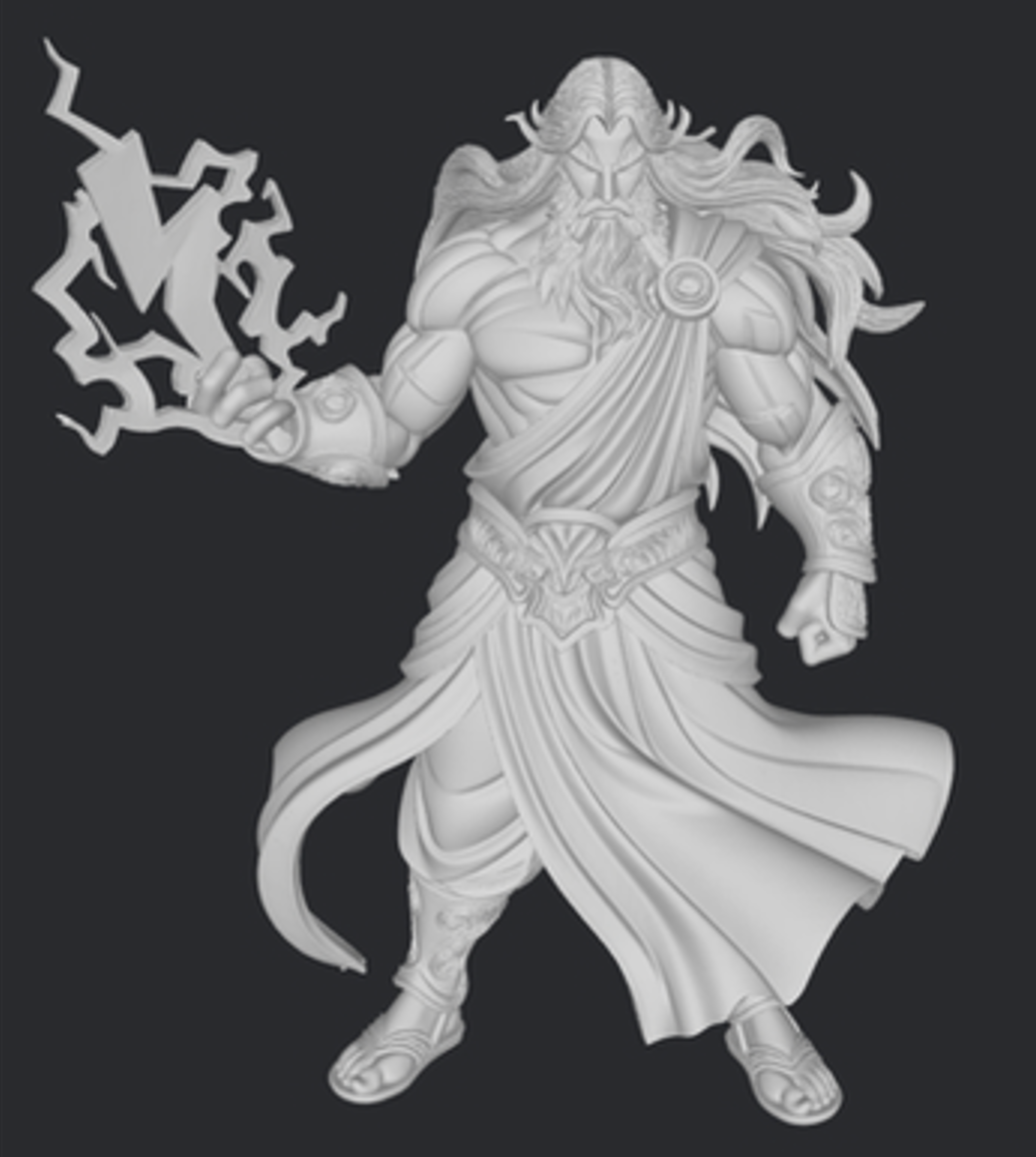 Zeus z błyskawicą – figurka żywiczna 32mm / 75mm / 120mm