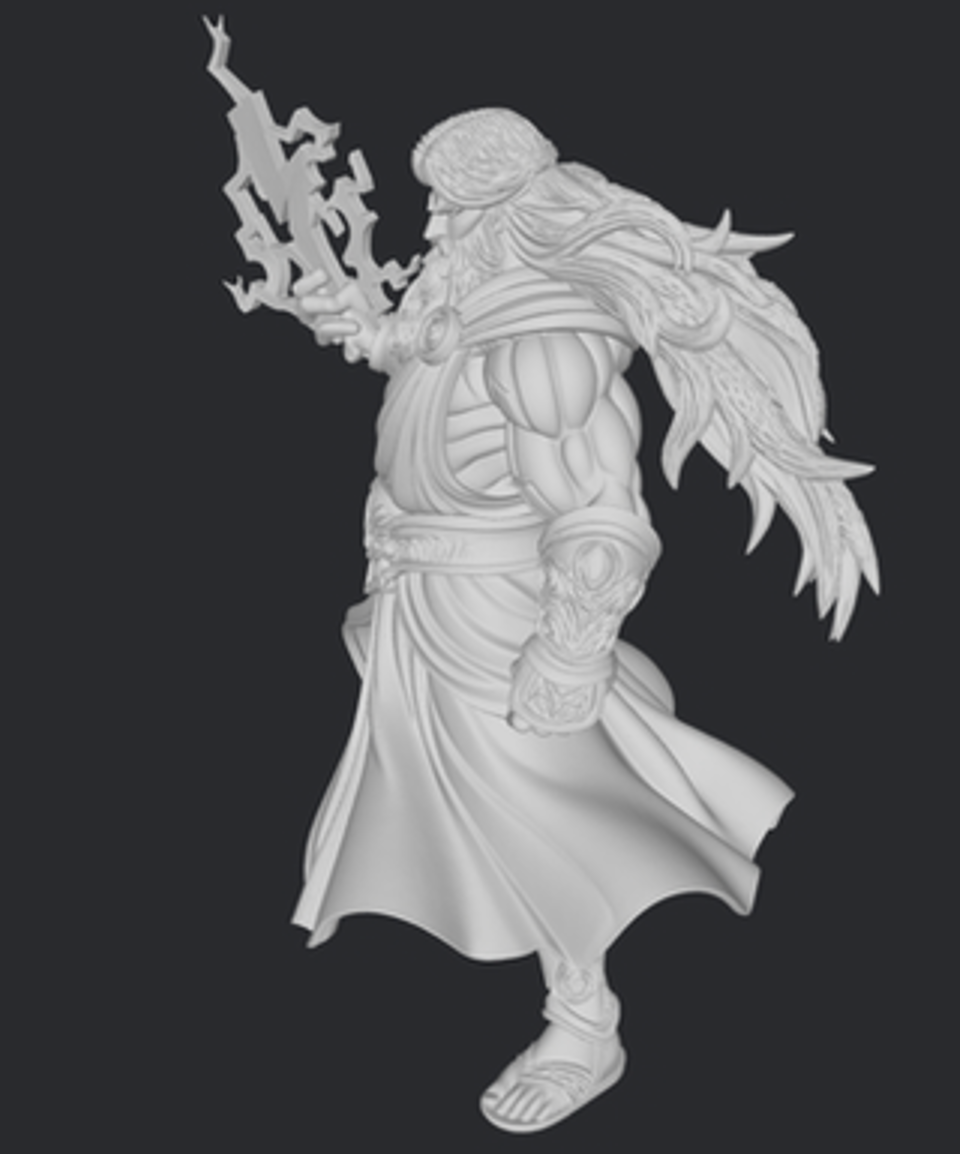 Zeus z błyskawicą – figurka żywiczna 32mm / 75mm / 120mm