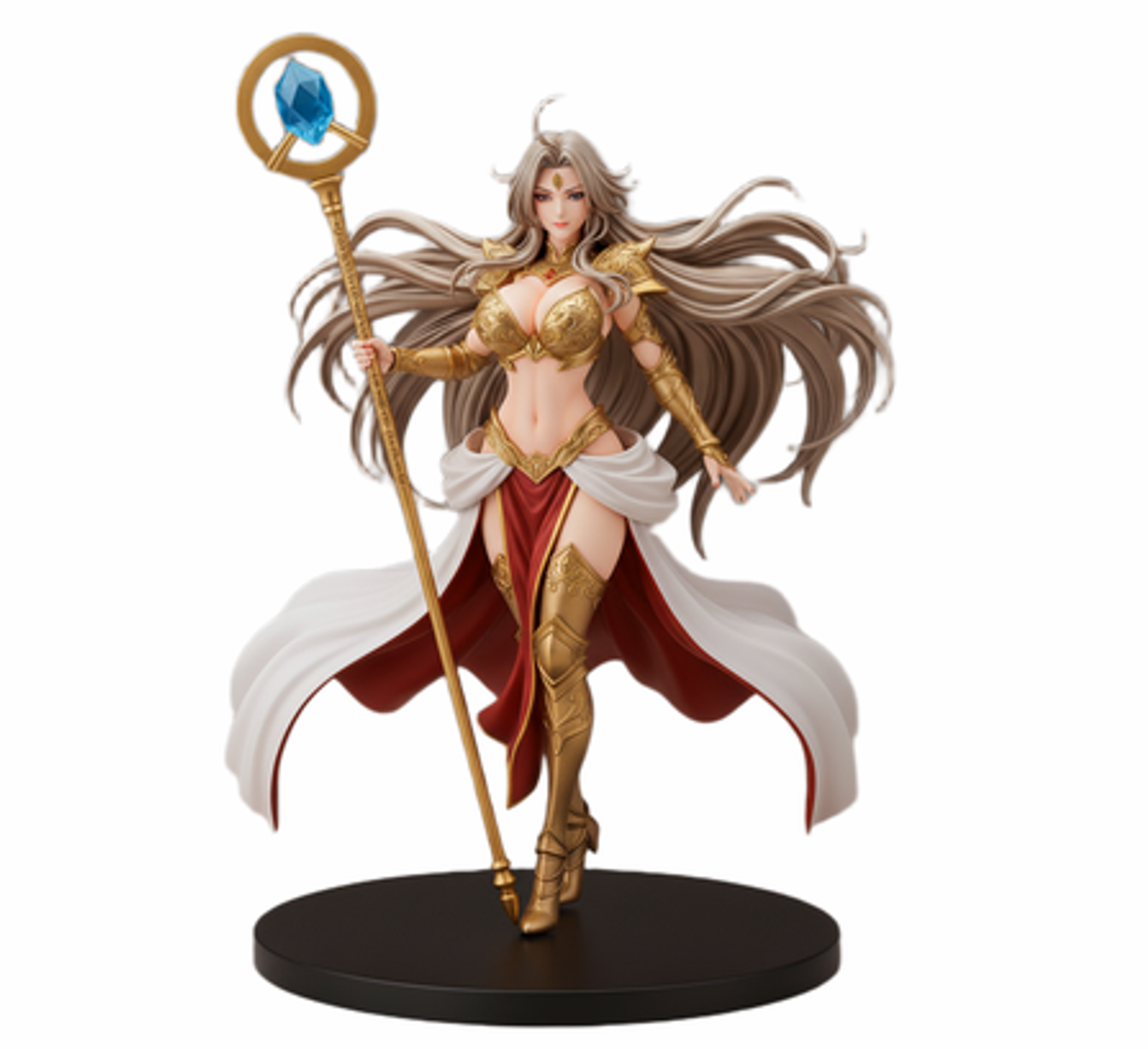 Atena z berłem i złotą zbroją – figurka żywiczna 32mm / 75mm / 120mm