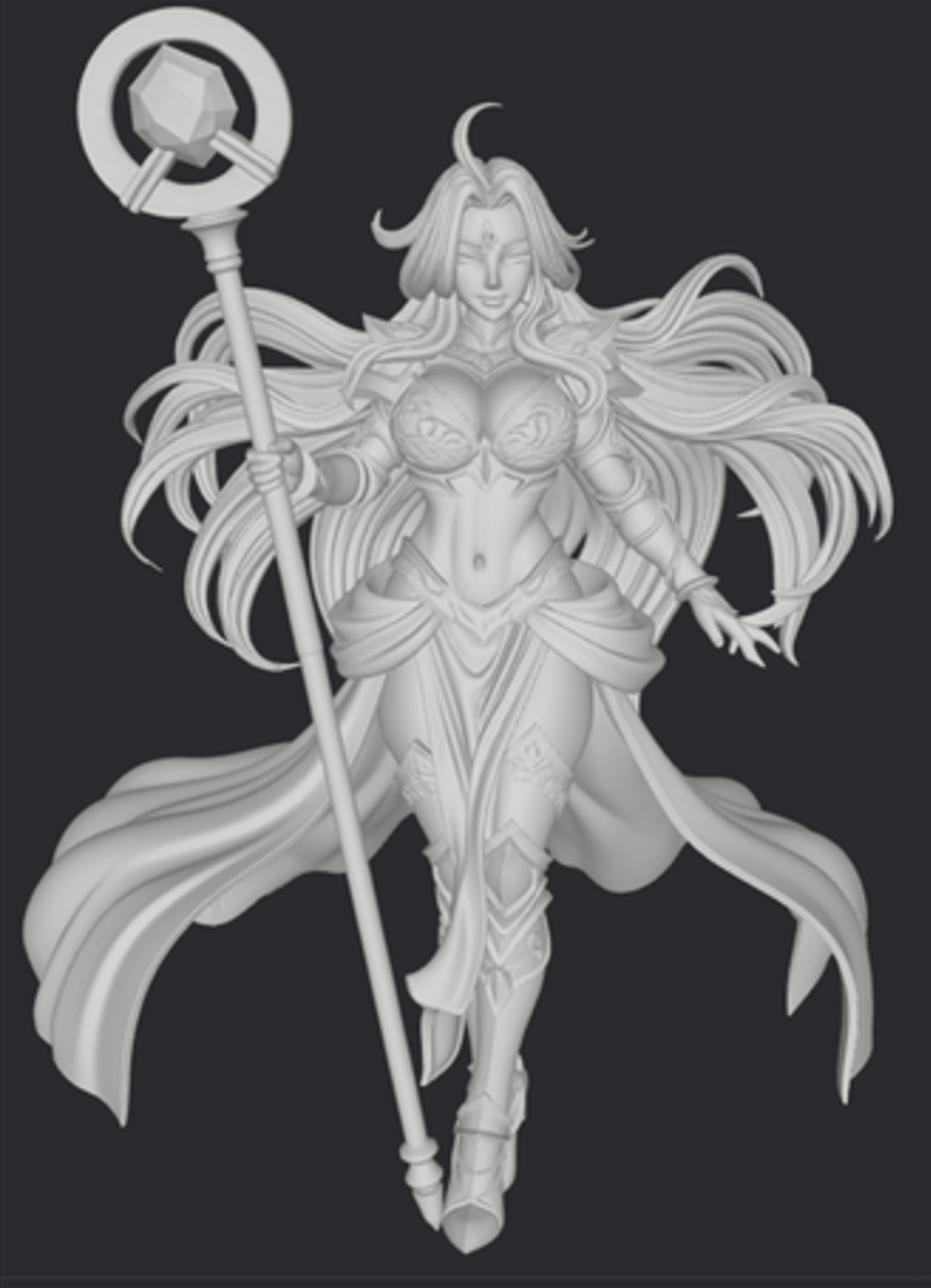 Atena z berłem i złotą zbroją – figurka żywiczna 32mm / 75mm / 120mm