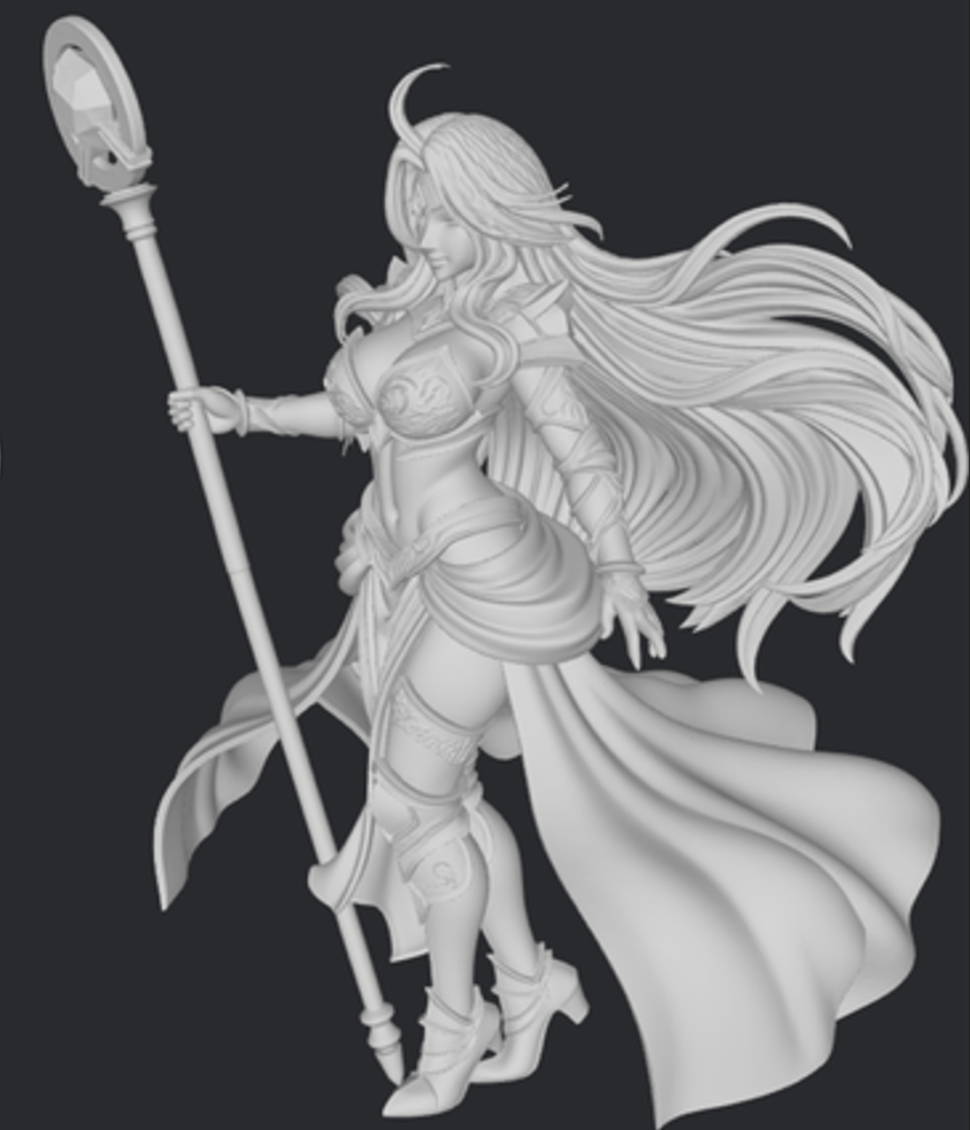 Atena z berłem i złotą zbroją – figurka żywiczna 32mm / 75mm / 120mm