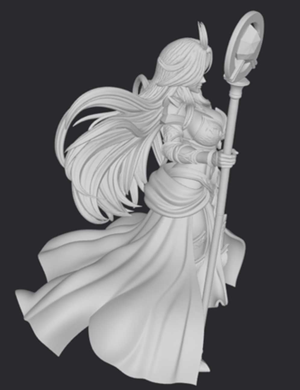 Atena z berłem i złotą zbroją – figurka żywiczna 32mm / 75mm / 120mm