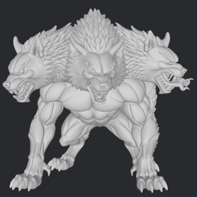 Trzygłowy Cerber z Hadesu – figurka żywiczna 32mm / 75mm / 120mm