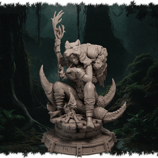 Detal postaci Anoka Beasthearth w stylu dzikiej łowczyni