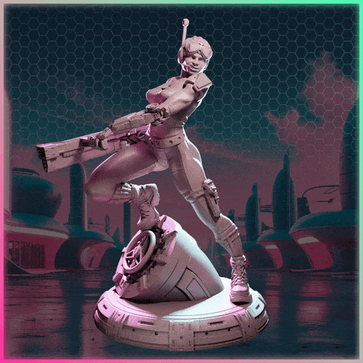 Vex Ironfang figurka żywiczna – Nuke City Ladies – Black Bird Miniatures