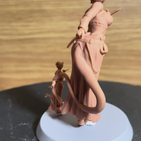 Virelle painted demon rogue fantasy miniature 75mm by Black Bird Miniatures