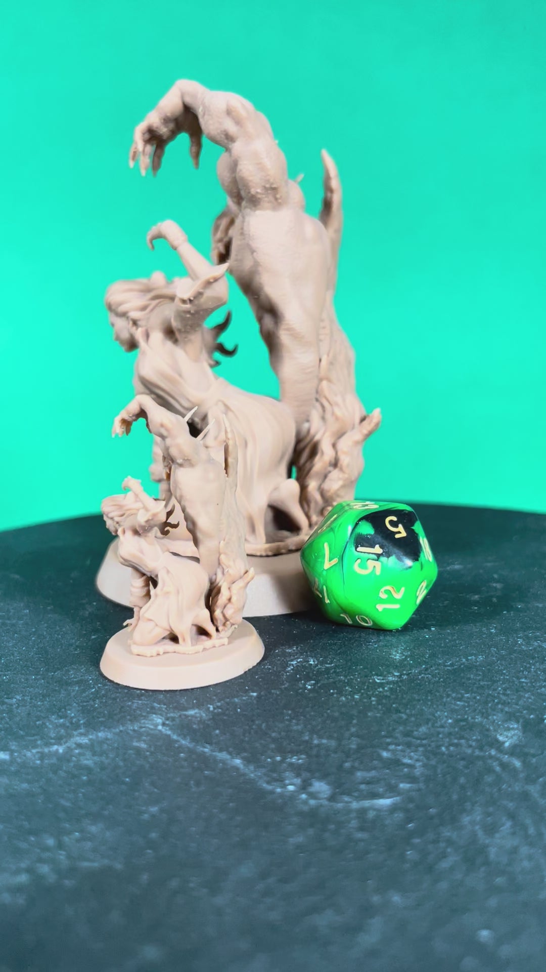Fantasy female summoner resin sculpture with demon companion SFW and NSFW