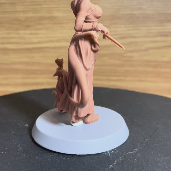 Virelle painted demon rogue fantasy miniature 75mm by Black Bird Miniatures