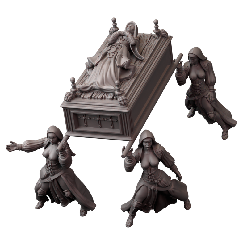 Not safe for nuns – zakonnice bojowe – figurki do Trench Crusade 32 / 75mm