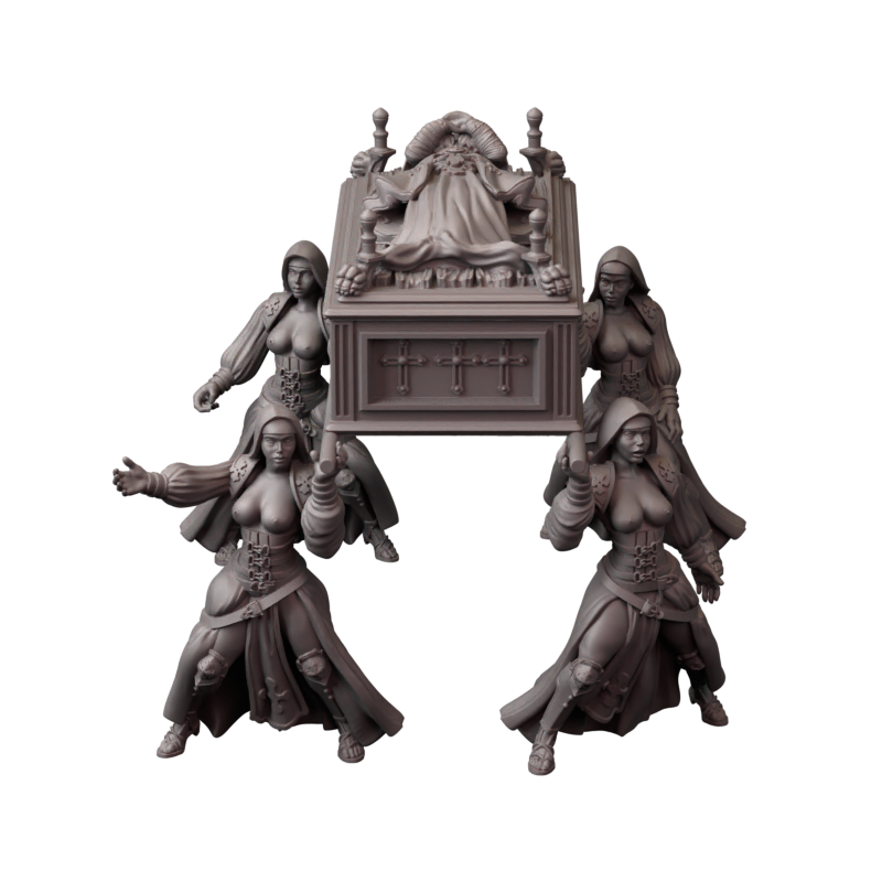 Not safe for nuns – zakonnice bojowe – figurki do Trench Crusade 32 / 75mm