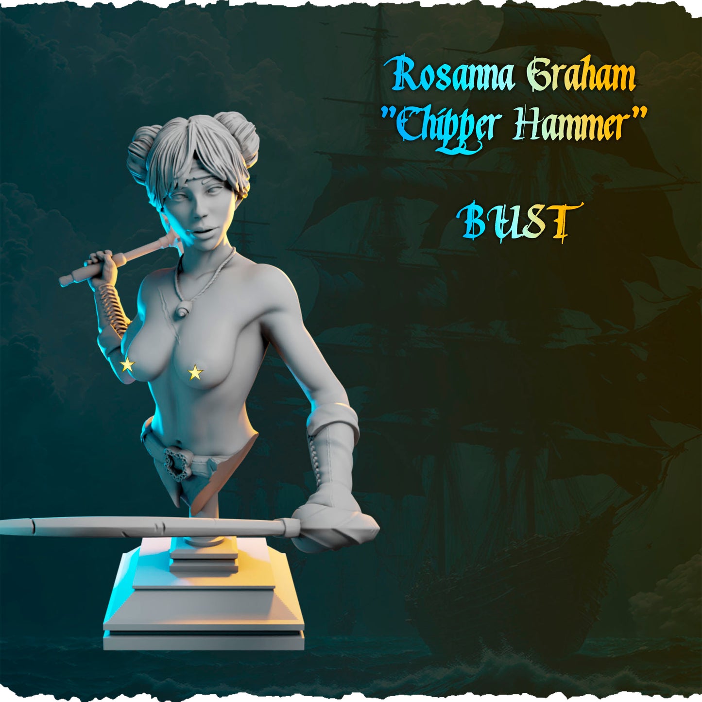 Piracka kowalka z młotem figurka fantasy od Black Bird Miniatures