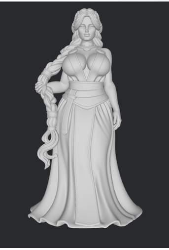 Bogini Sif z długim złotym warkoczem – surowa figurka 