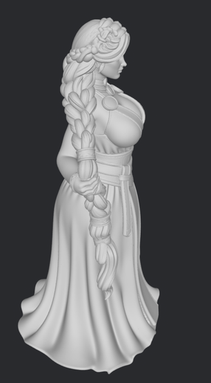 Bogini Sif z długim złotym warkoczem – surowa figurka 